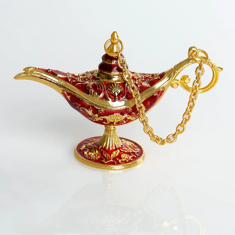 New Aladdin Magic Lamp Decoration Miniature Figurines European Vintage Home Decor Russian Wishing Lamp Metal Decorations Crafts