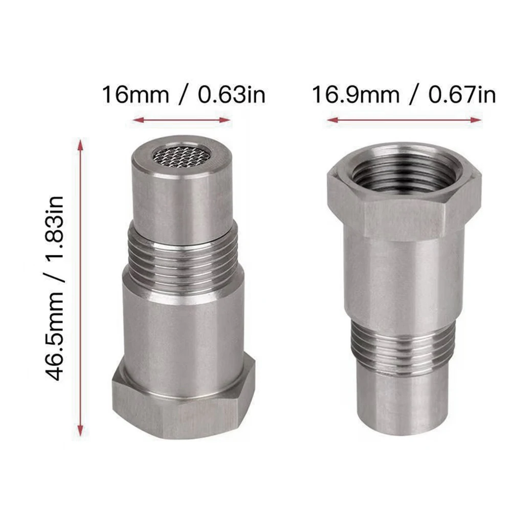 Car O2 Oxygens Sensor Spacer Adapter Easy Installation Wide Compatibility M18x1.5 Thread Size Stainless Steel Adapter Parts