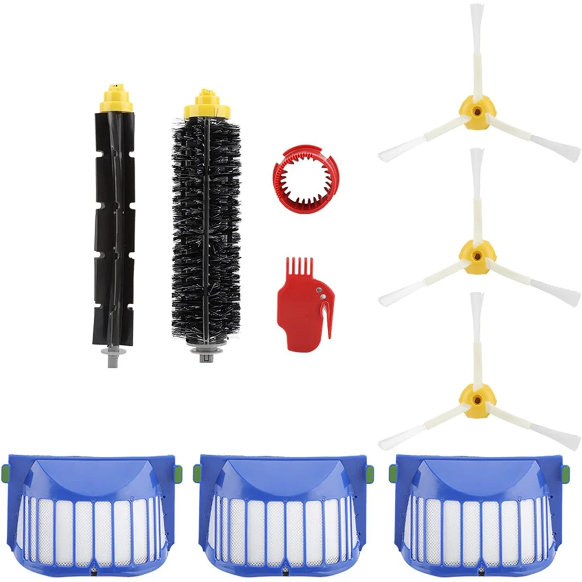 A35T-Main Side Brush Hepa Filter for Roomba 600 Series 605 606 610 615 620 625 630 632 639 650 660 671 675 681 696 Parts