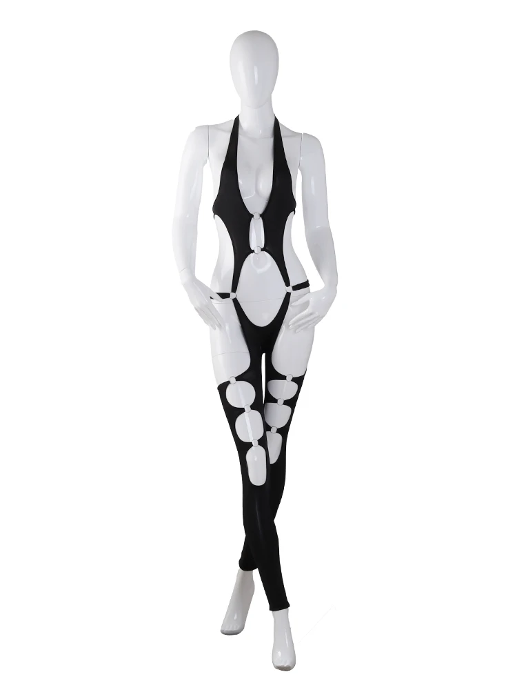 

Exposed Catsuit Sexy Lingerie Women Hollow Bodysuit Bandage Style SM Slave Underwear Transparent Erotic Open Bra Crotch Costumes