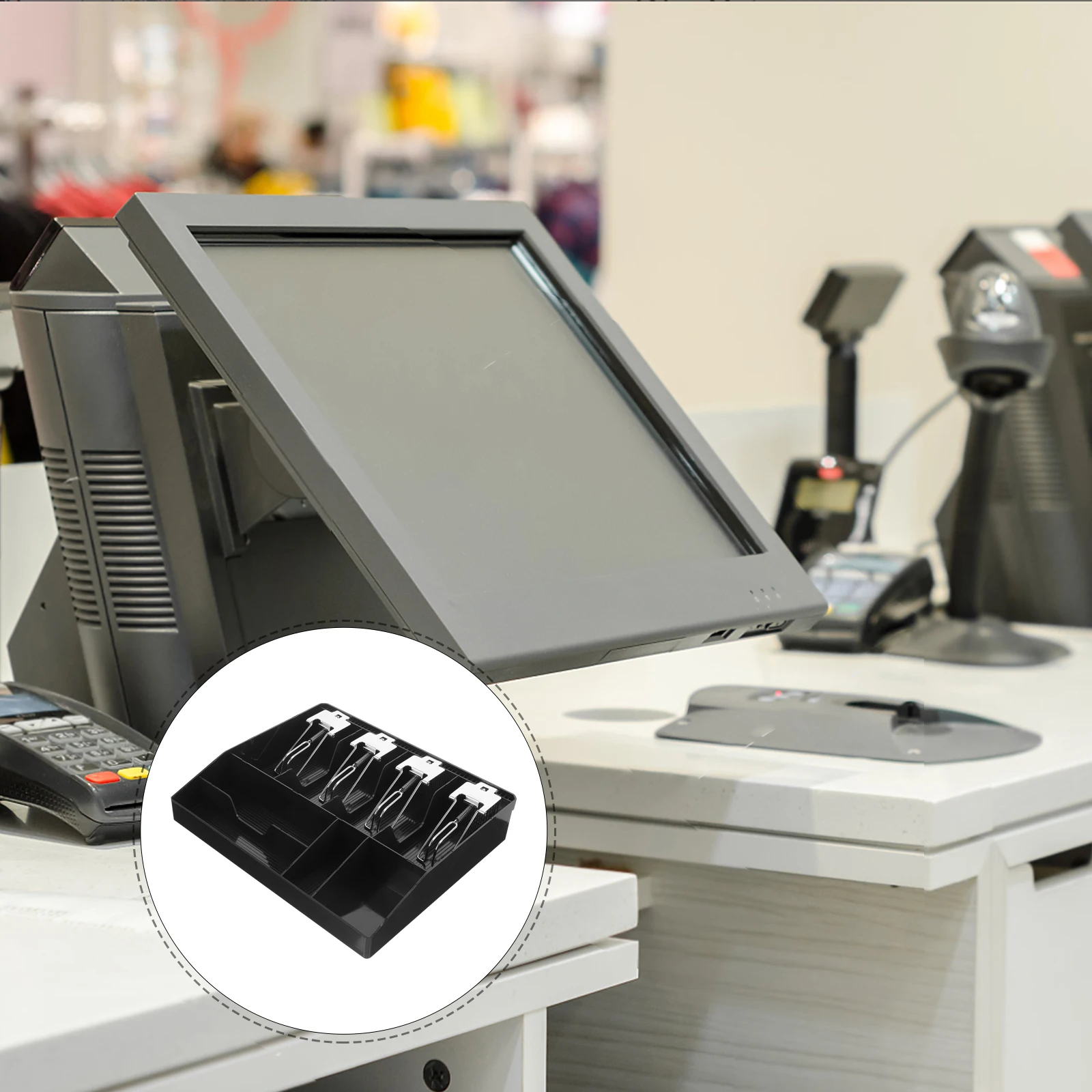 

Cashier Box 8 Grid Cash Register Drawer Plastic Tray Supermarket ganizer Money Storage Compartment Coin Bills Sorter