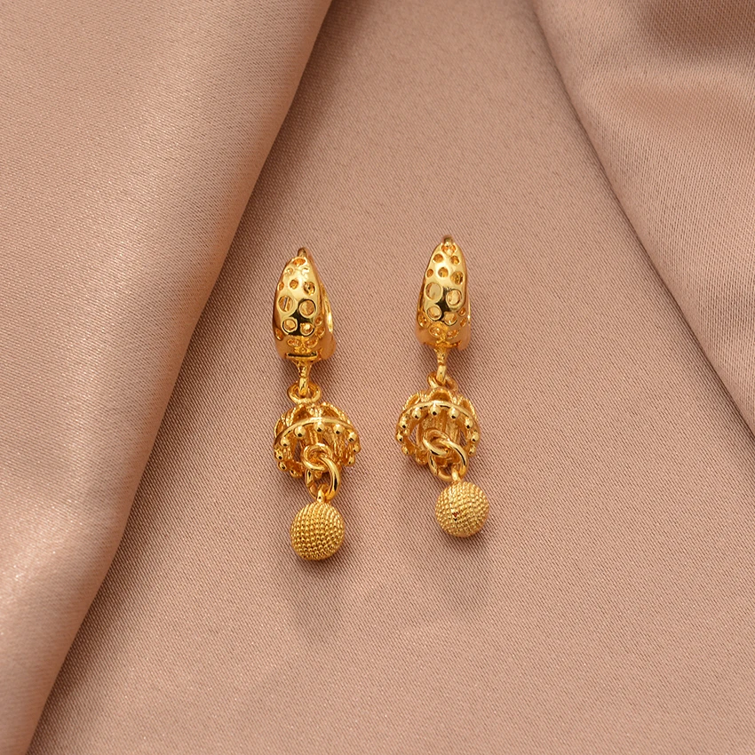 Ethiopian Gold Color Earrings For Woman African Fashion Wedding Bridal Party Wife Earrings Jewelry New