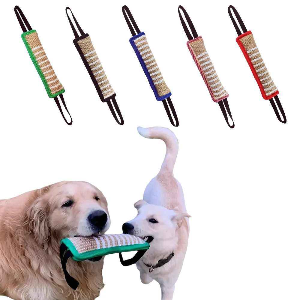 Bastão de Treinamento para Cães, Bastão de Juta para Mastigar, Almofada de Mastigar para Cães, Brinquedo Resistente à Mordida para Dentição e Treinamento, 1 Unidade