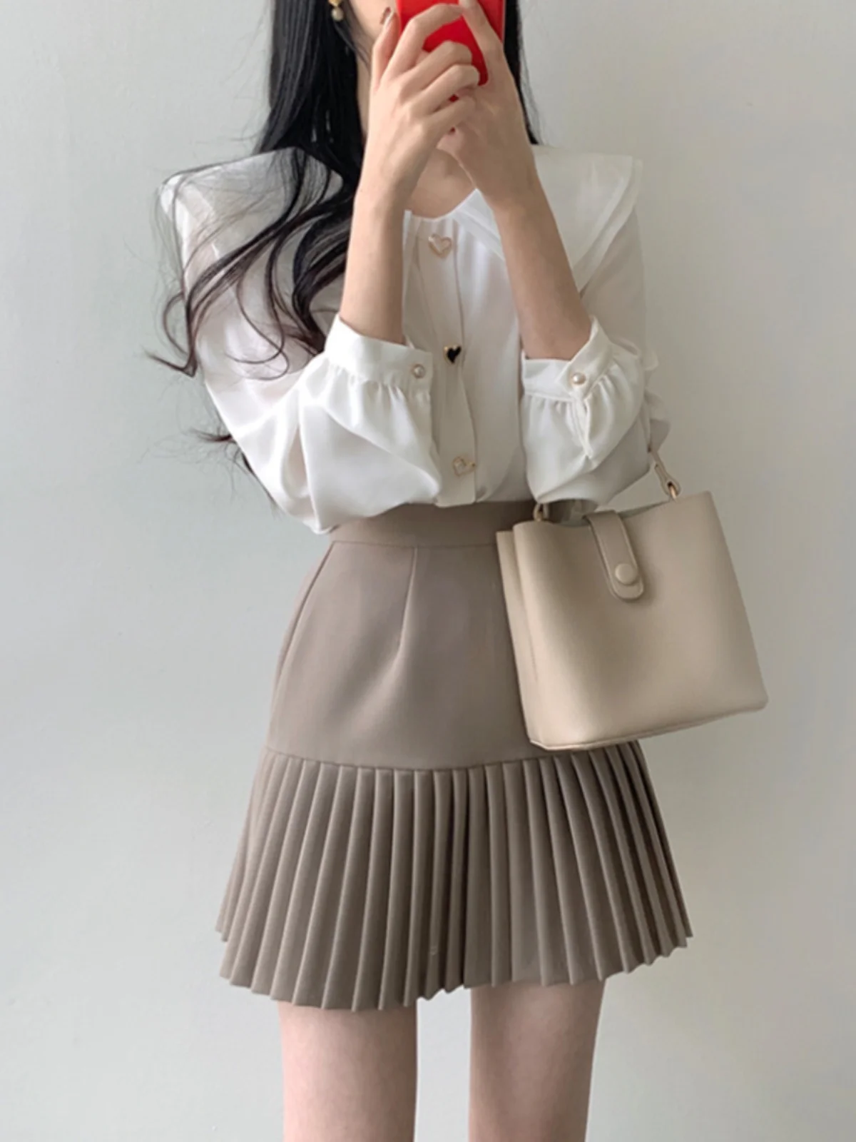 

Милый шикарный комплект ранней весны и юбки, женский модный костюм из двух предметов, повседневный удобный дышащий хлопок