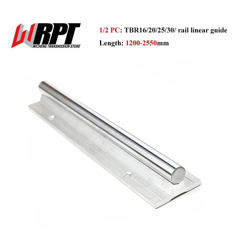 

Guide Rail TBR16 20 25 30 Linear Rail Length 1200-2550mm Support Linear Rail Shaft Rod For CNC 3D Printer parts Little Noise