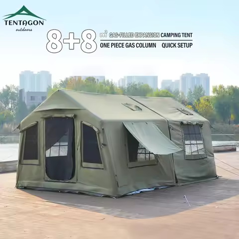 에어텐트8+8 ㎡ 자동 대형 확장 풍선 캠핑 텐트 야외 빠른 오프닝 텐트 6-8 사람 홀 리지 텐트 가족 모임