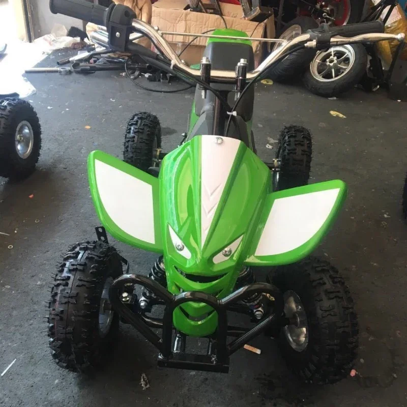 49cc Small ATV Quad 4 Wheeler Buggy 2 Stroke, Minor Motocross Bike Single Bar Air-cooled, Gas/Electric Powered Off-Road Vehicle