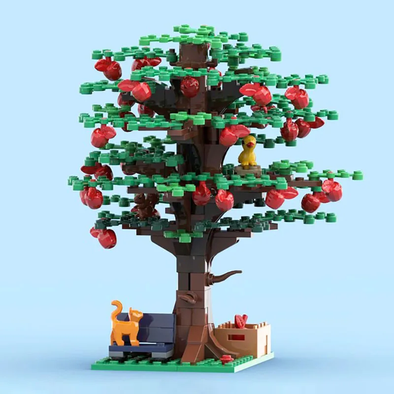 مزرعة شارع عرض Moc قوالب بناء شجرة التفاح مع تكنولوجيا نموذج الطيور كتل عيد الميلاد لتقوم بها بنفسك لعبة هدايا البناء #4