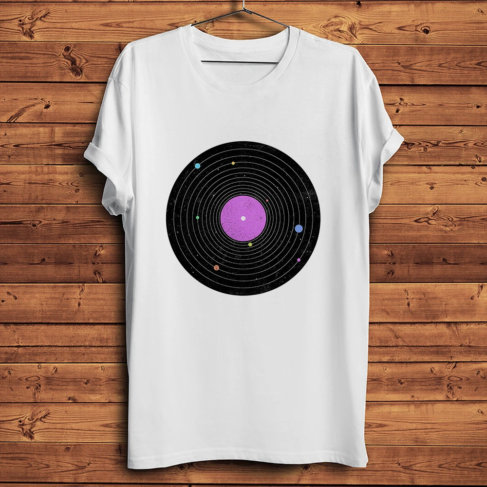 Doughnut Donuts Solar System,Planets Record Funny Geek T Shirt,Men Casual Unisex Streetwear Tshirt, No-sticker Breathable Print