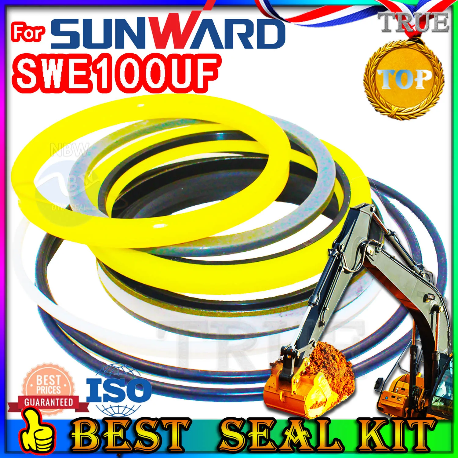 

For Sunward SWE100UF Oil Seal Repair Kit Boom Arm Bucket Excavator Hydraulic Cylinder Wheel Control Pilot Valve Blade TRAVEL