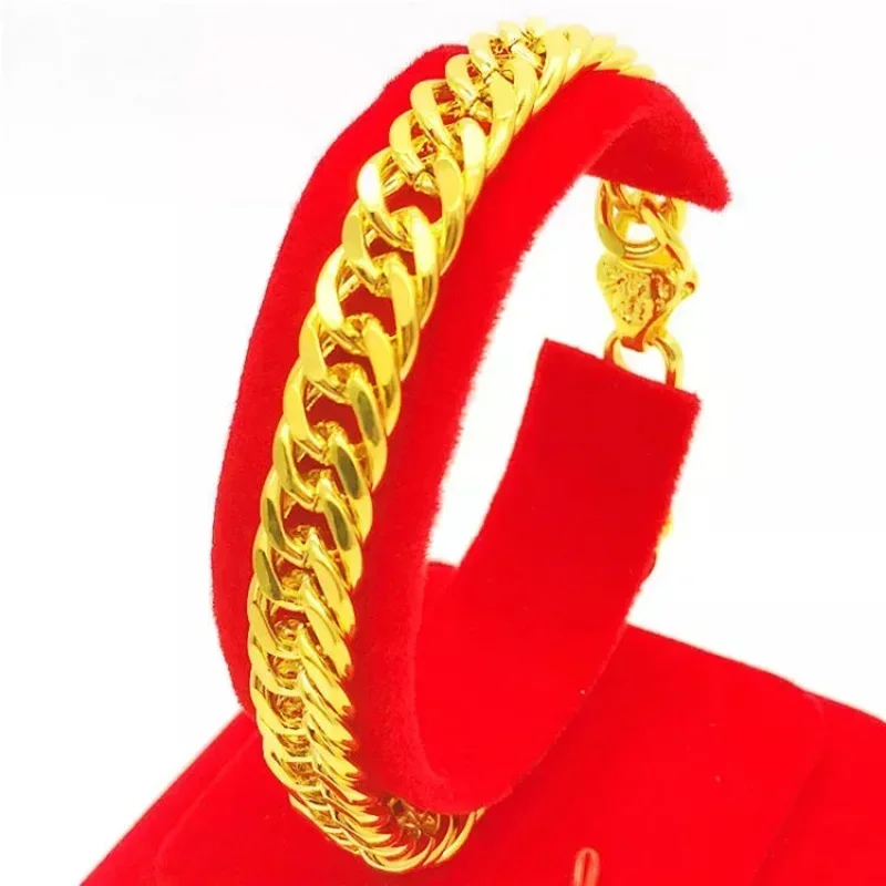 2024 Womens Trend Real Gold  Bracelet AU999 Boss Chain Simple Fashion Classic Holiday Gift 24k for Joyria Women