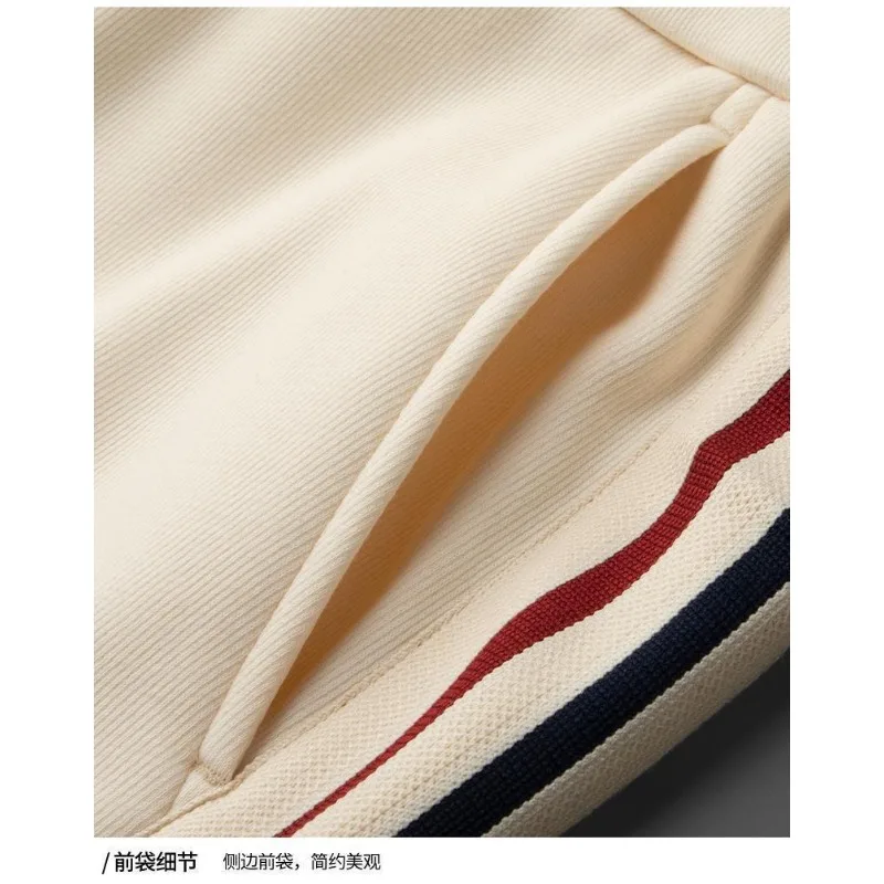 Men's Clothing Spring and Autumn high quality Light Luxury Thin Blue Casual Pants Contrast Color Ribbon Slim-fit Straight Pants