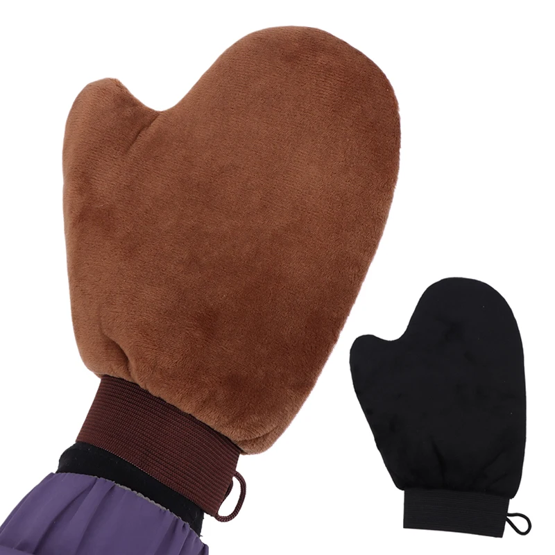 New1Pcs Reusable Self Tan Glove Finger Applicator Tanning Gloves For Body Cream Lotion Mousse Self Tanner Body Cleaning Glove