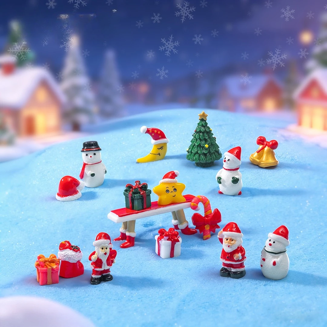 Christmas ornaments small decorative items  resin crafts creative gifts  Santa Claus  snowman home decor holiday novelties