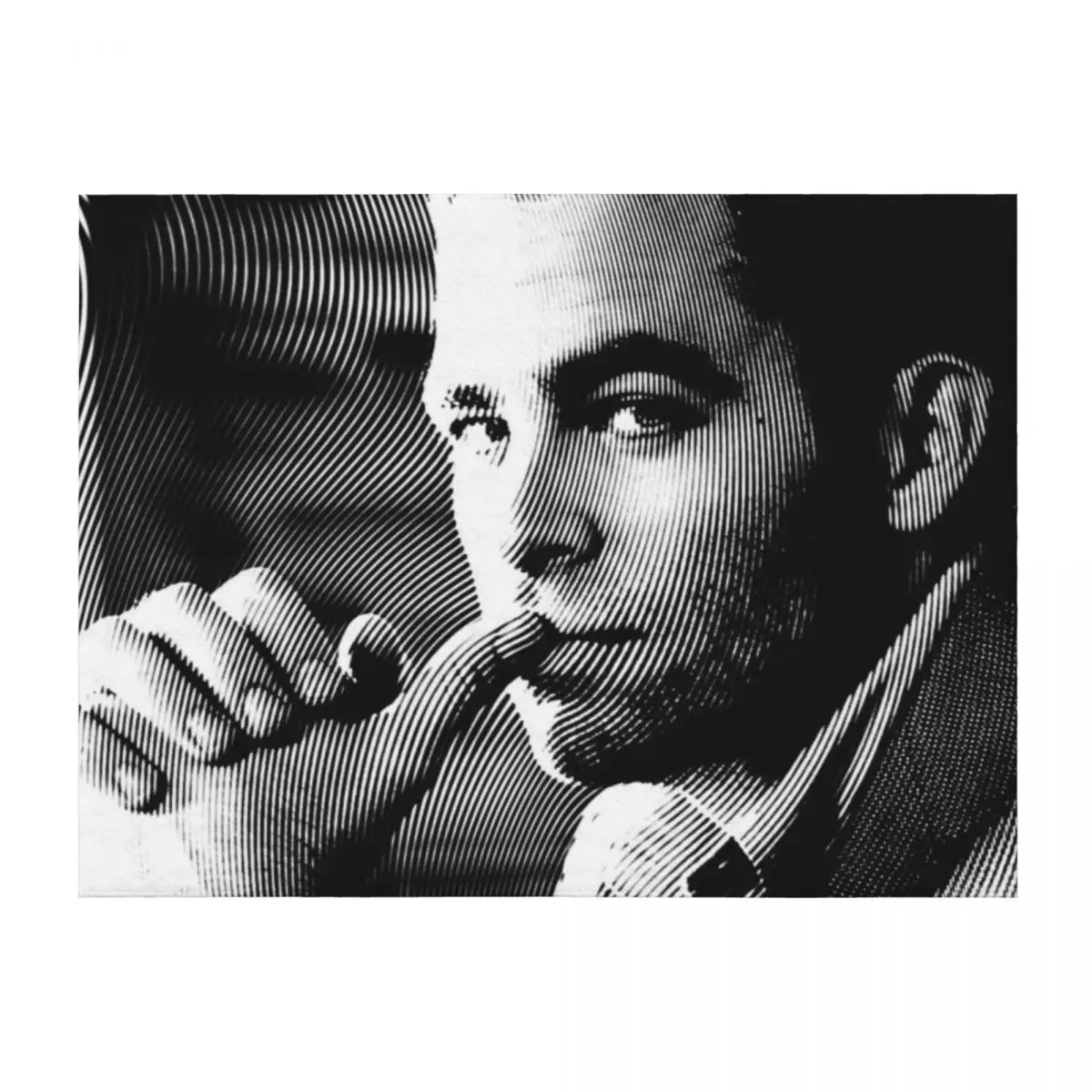 

Black & White Portrait (Linocut) Of Chris Pine Throw Blanket Winter beds Luxury Thicken Custom Beach Blankets