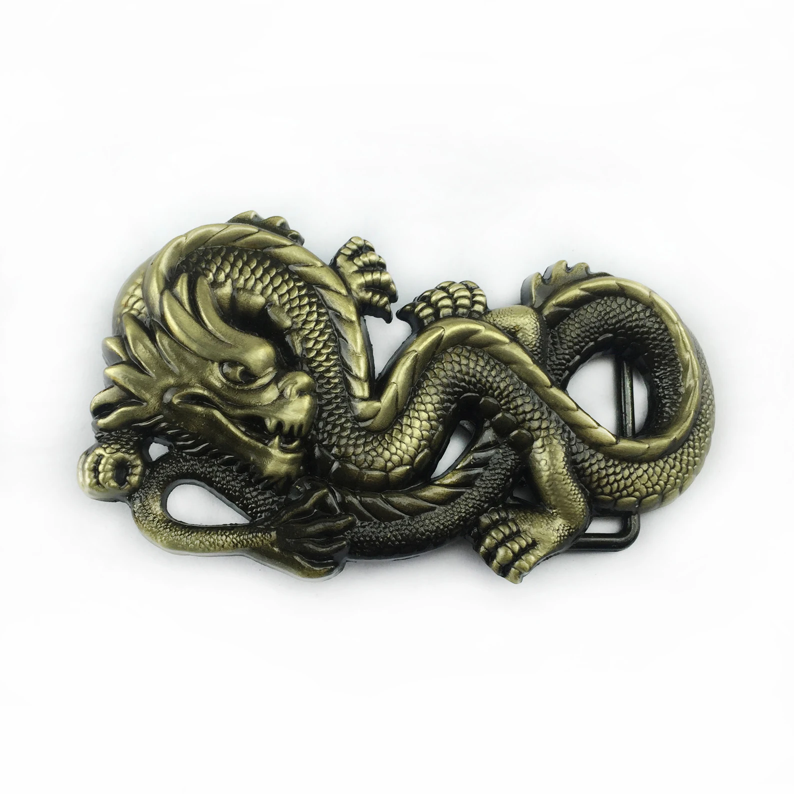WesBuck Brand Dragon New Vintage Western Belt Buckle Initial Vintage-Cowboy Rodeo Silver Large Belt Buckle for Men Women