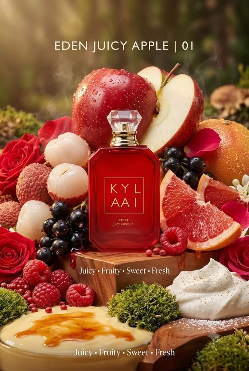 KYL Eden Juicy Apple 01 Eau De Parfum Unisex Floral Fruity Sweet Perfume Long Lasting Red Apple Raspberry Jasmine Vanilla Amber Scent Spray for Daily Wear Party Gift