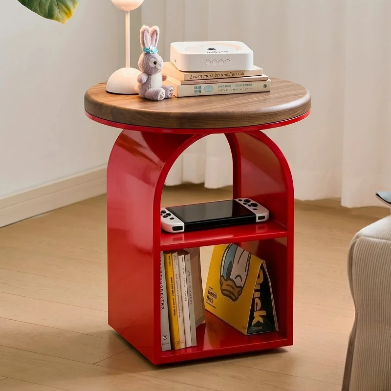 Luxury Modern Walnut Countertop Creative End Tables Shelf Living Room Bedroom Bedside Side Table Display Rack Shelf Furniture