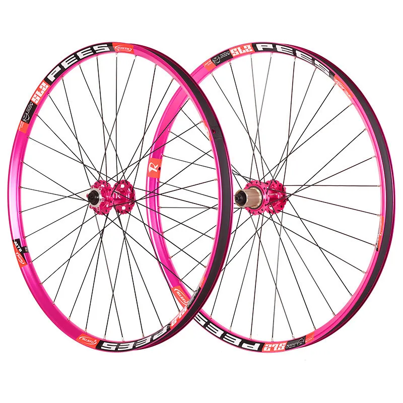 Rose Pink RUJIXU Hub pure hand-woven 29/27.5/26 mountain bike wheel set 120 sound