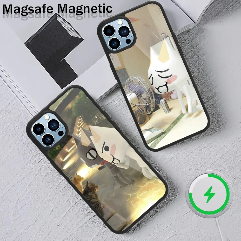 

Cute Inoue Toro Cat Phone Case For iPhone 15 14 13 12 11 Plus Pro Max Magsafe Magnetic Wireless Charging