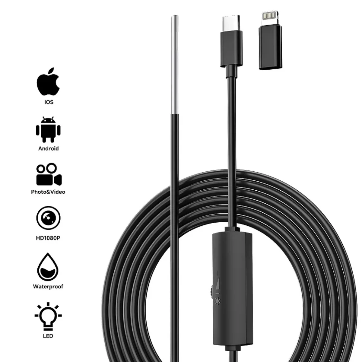 Endoscope Camera for Android Apple Iphone IOS Directly Connect 3.9mm 1m 720P