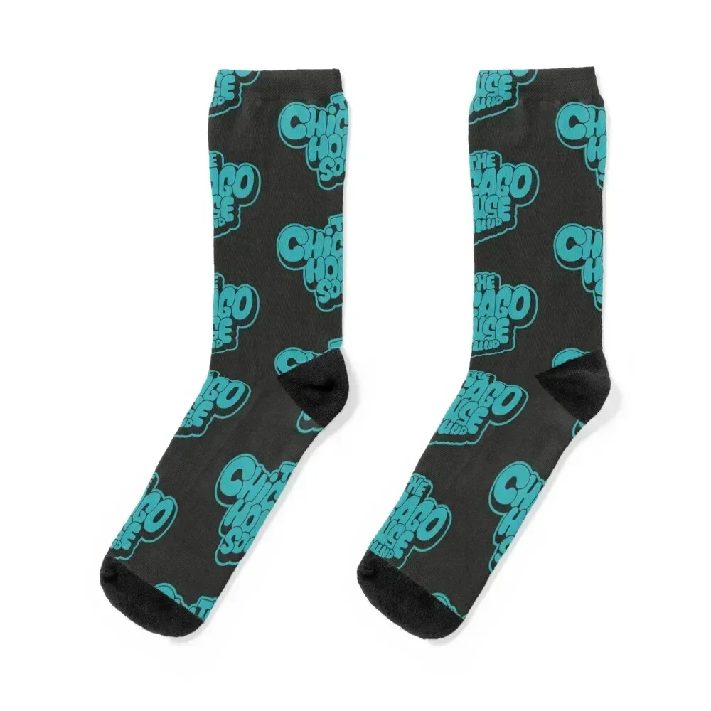 Chicago house Sound - Chicago House Music - Blue Shirt design Socks cotton valentine gift ideas floor Designer Man Socks Women's