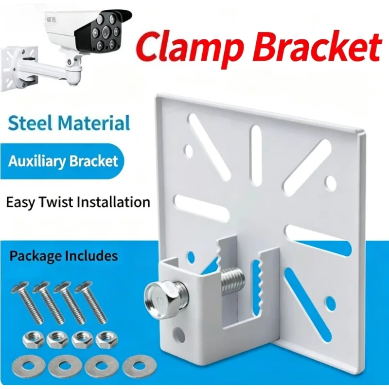 Universal Vertical Pole Mount Adapter with Screws Fixing, Durable Outdoor Wall Bracket For CCTV Security Cam Surveillance Device