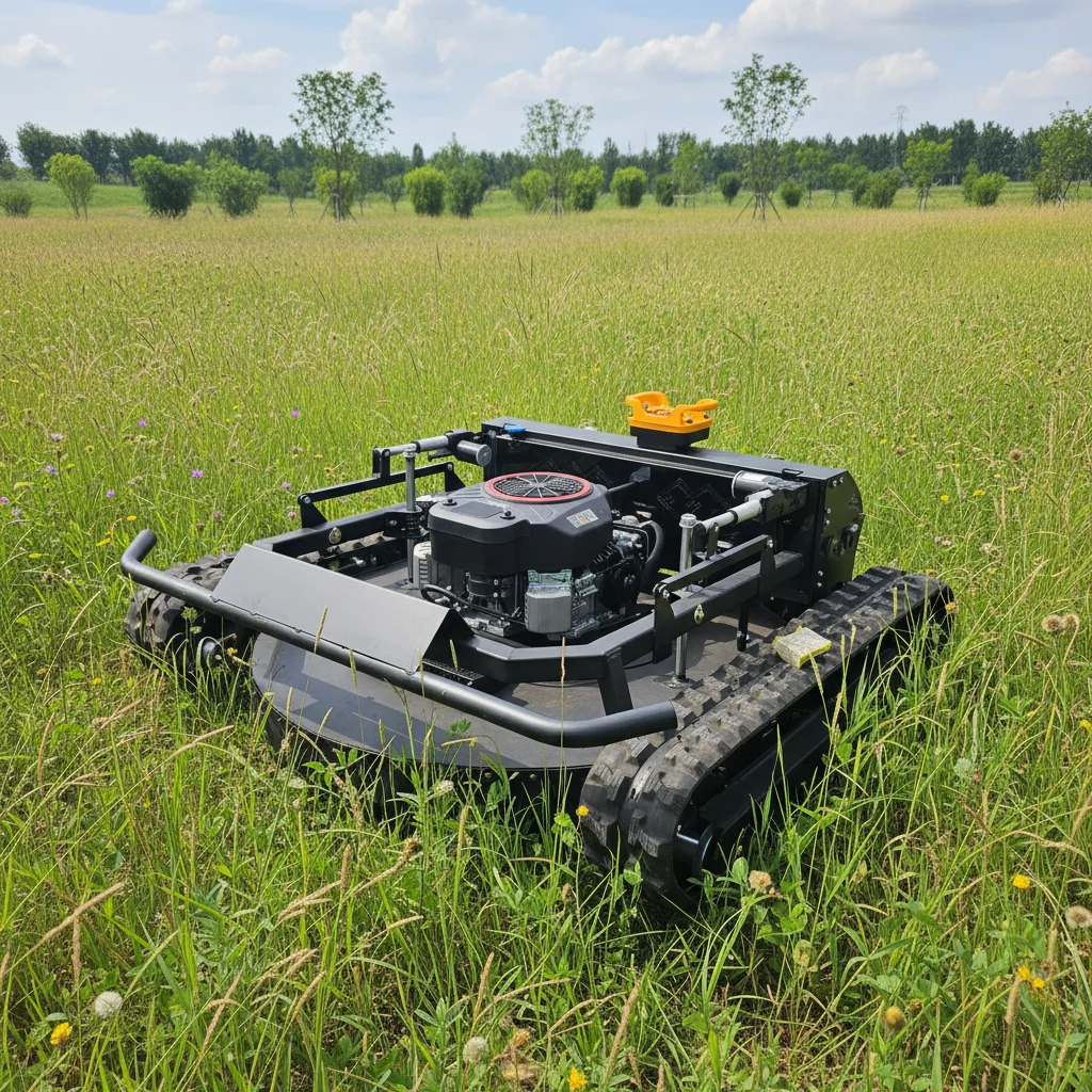 

Настраиваемая гусеничная газонокосилка с дистанционным управлением, низким расходом топлива для длительной работы