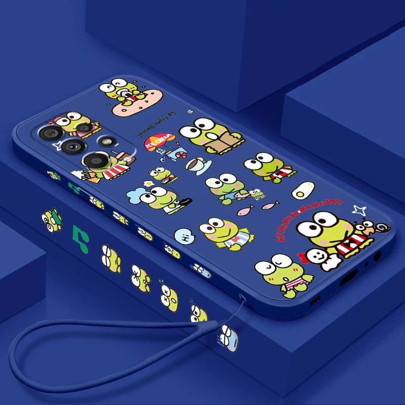 

Kero Kero Keroppi Sanrio Cute Liquid Left Rope For Samsung Note 20 10 A54 A31 A14 A03 A22 A34 A04 A24 Ultra Plus 5G TPU