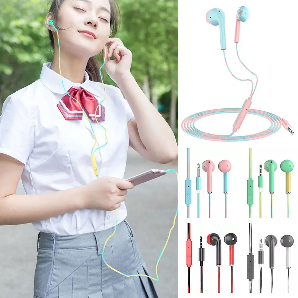 U24 Wired Headphones Stereo 3.5MM IN-Ear Running Music Game Noise Cancel Earphone With Mic For Mobile Phone Mobile PC PAD L U7P4