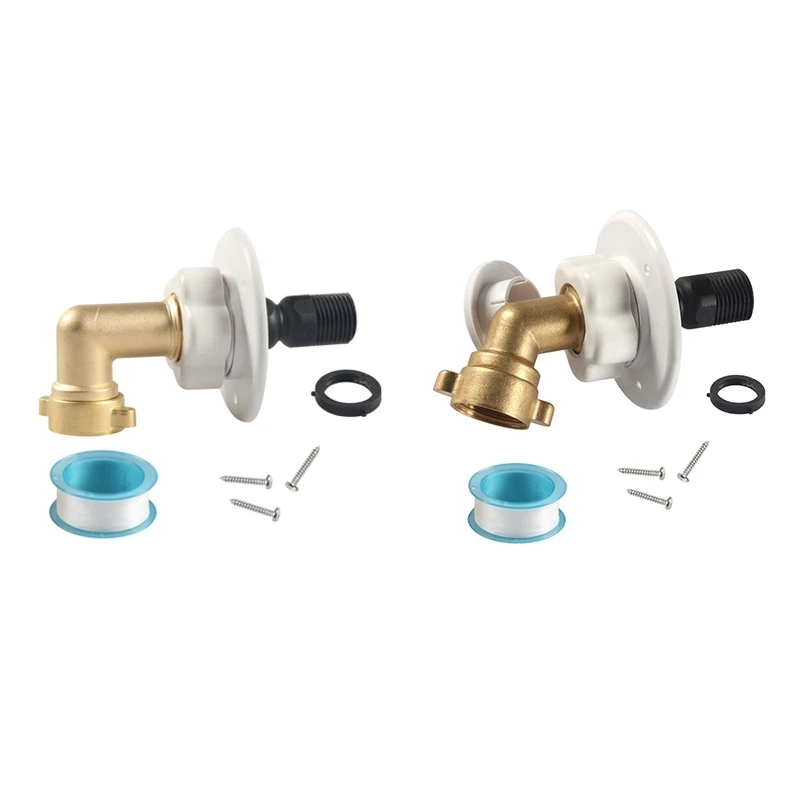 

RV City Water Fill Inlet Flange Brass With Hose Elbow Check Valve Hookup Connector For Trailer Marine