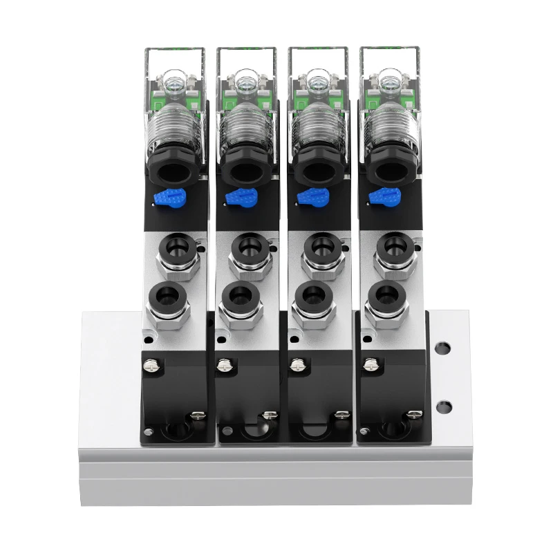 Pneumatic Solenoid Valve 4V310-10 Series DC12/24V AC110/220V Multi Option With Muffler Fitting Base Manifold 2/3/4/6/7/8/10 Way