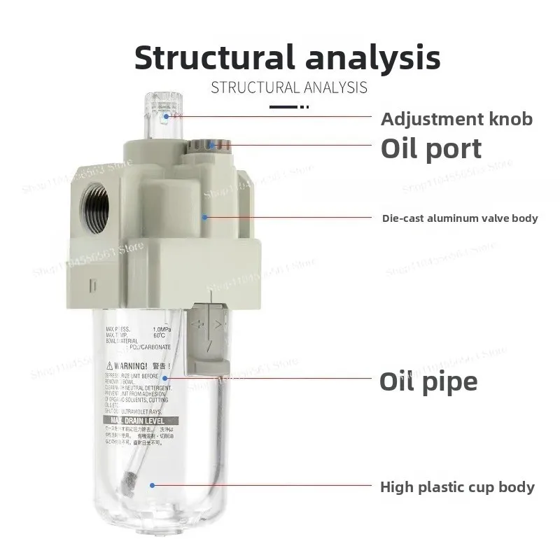Air Line Lubricator & Air Prep Unit Models AL20-02 AL30-03 AL40-04 for Compressed Air System Maintenance