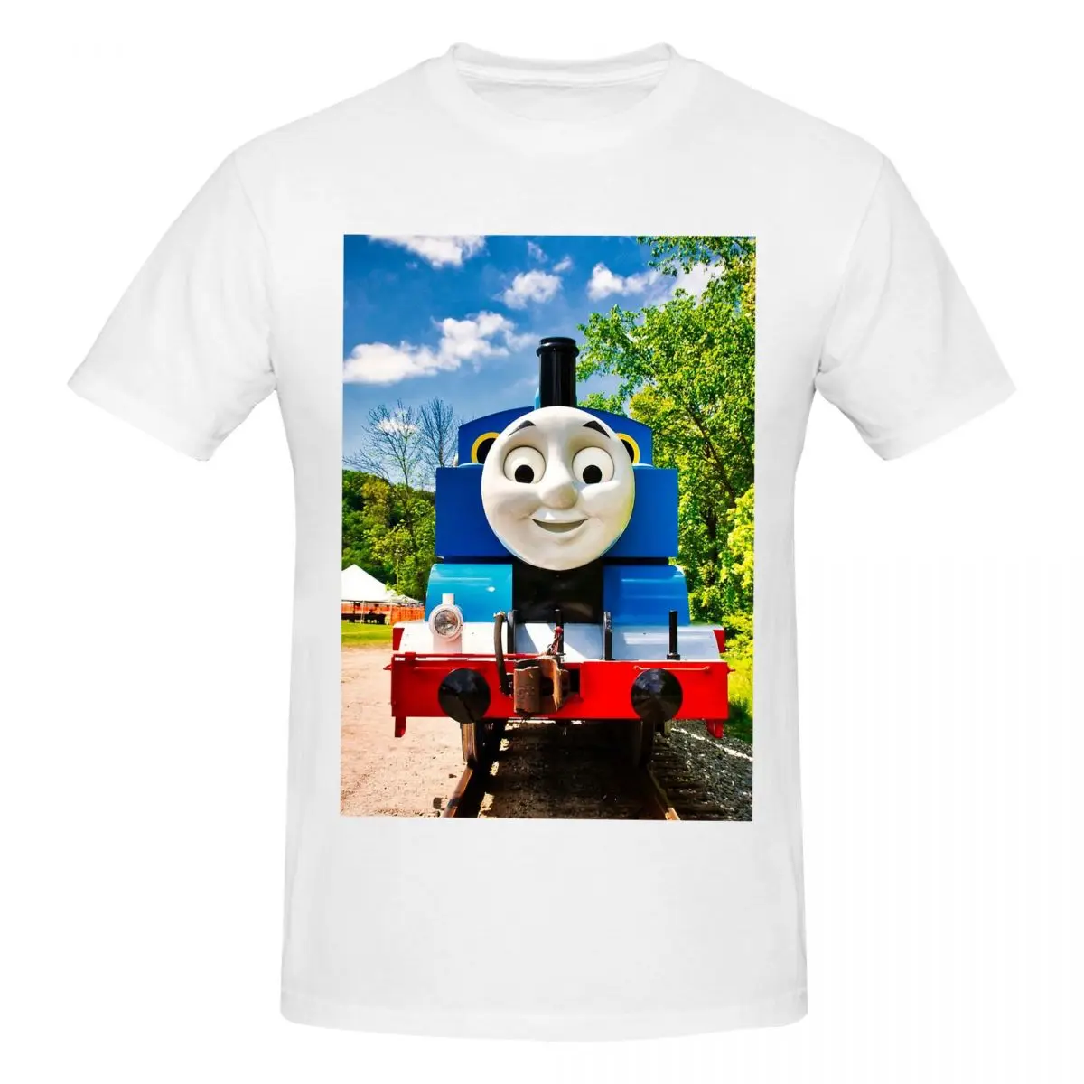 

Thomas The Train DisenyT-Shirt for Men Cotton Oversized T Shirts Men's Tees Short Round Neck Summer Clothes Tops S-6XL