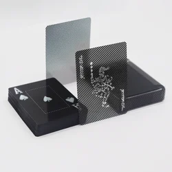 Waterproof Clear Playing Cards Texas Hold' Plastic Playing Cards Moire illusion design Black Deck of Cards Poker Cards