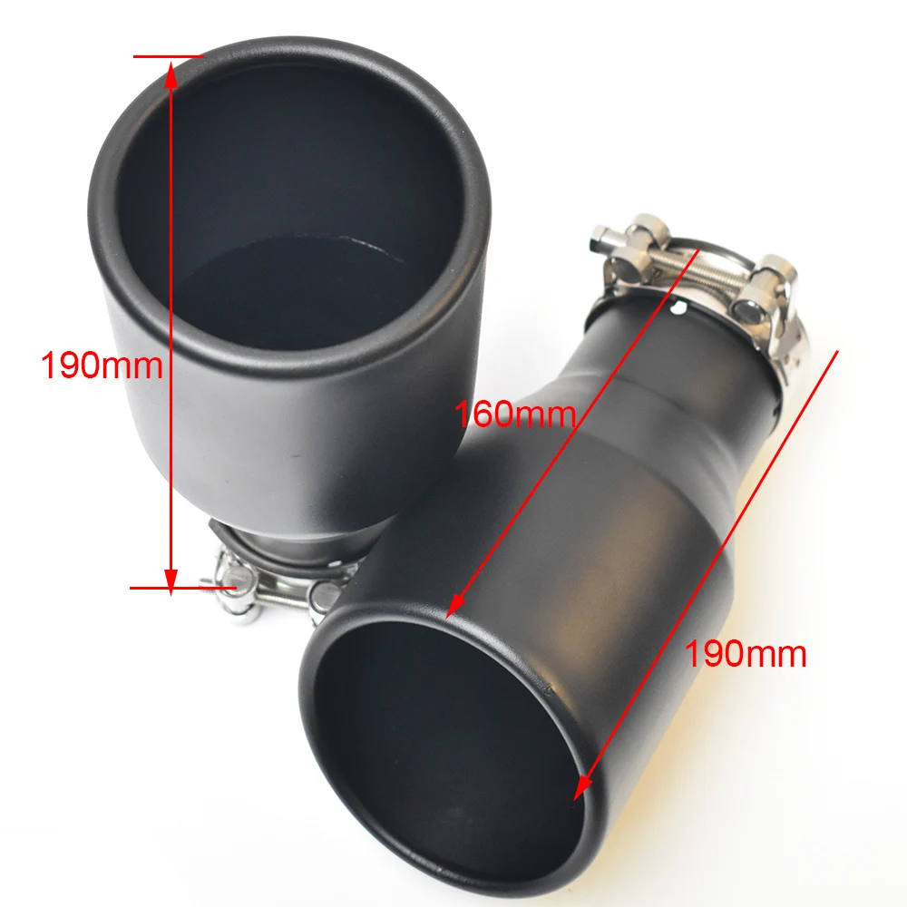 1 PC Matt Black Muffler Stainless Steel Universal  End pipe Car Exhaust Pipe Curly Edge Exhaust Tip