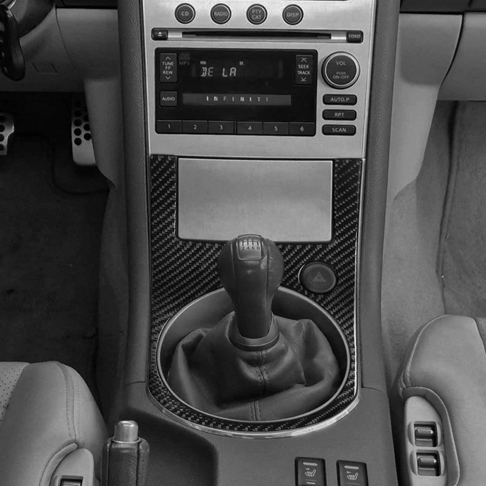 

Для Infiniti G35 2005-2006: Накладка на панель центральной консоли из настоящего мягкого карбона, наклейка для интерьера автомобиля