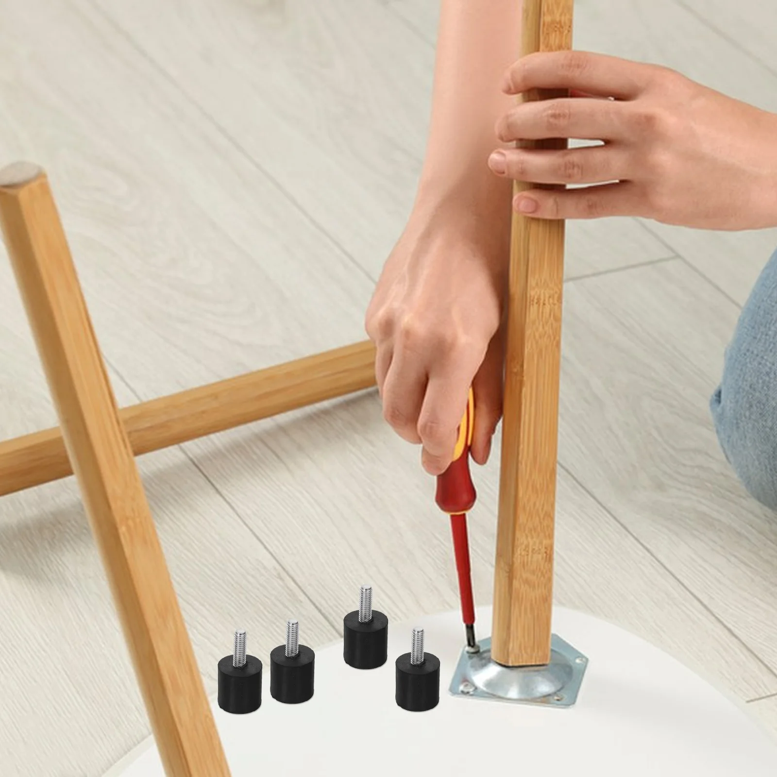 

M6 Screw Furniture Levelers Anti-Slip Noise Reduction Pads for Tables Chairs Sofas Cabinets Threaded Furniture Feet