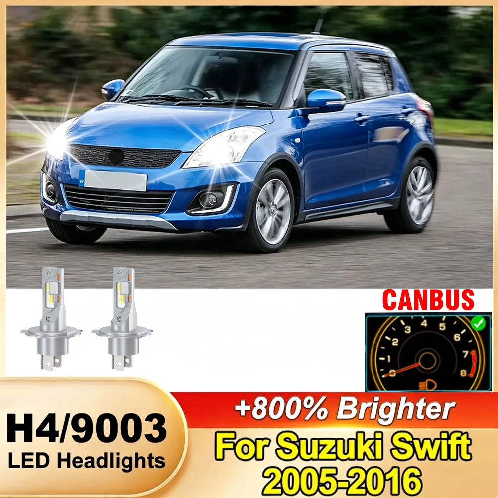 

Светодиодная лампа H4 для фар, ближний/дальний свет, Canbus, 200W, 30000LM, Turbo, 12V, 6000K, белый свет, для Suzuki Swift 2005-2016