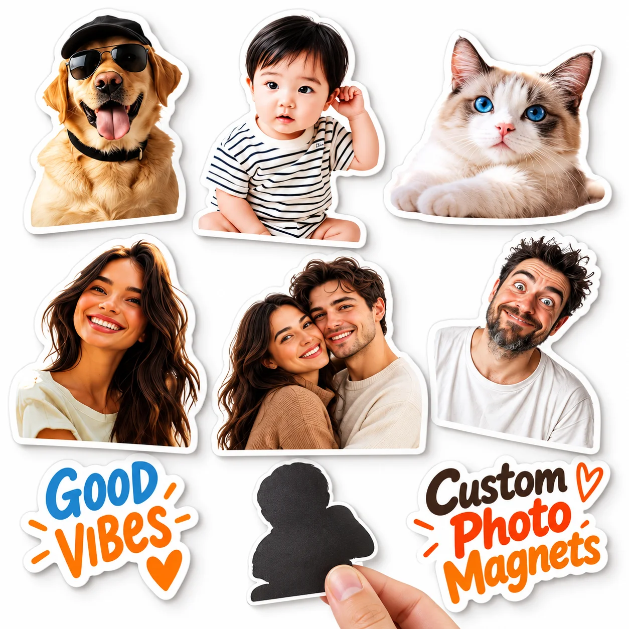 Customized Die Cut Logo Magnet Personalized Fridge Cutout Magnets Magnetic Photos For Office Kitchen Locker Home Decoration view 5