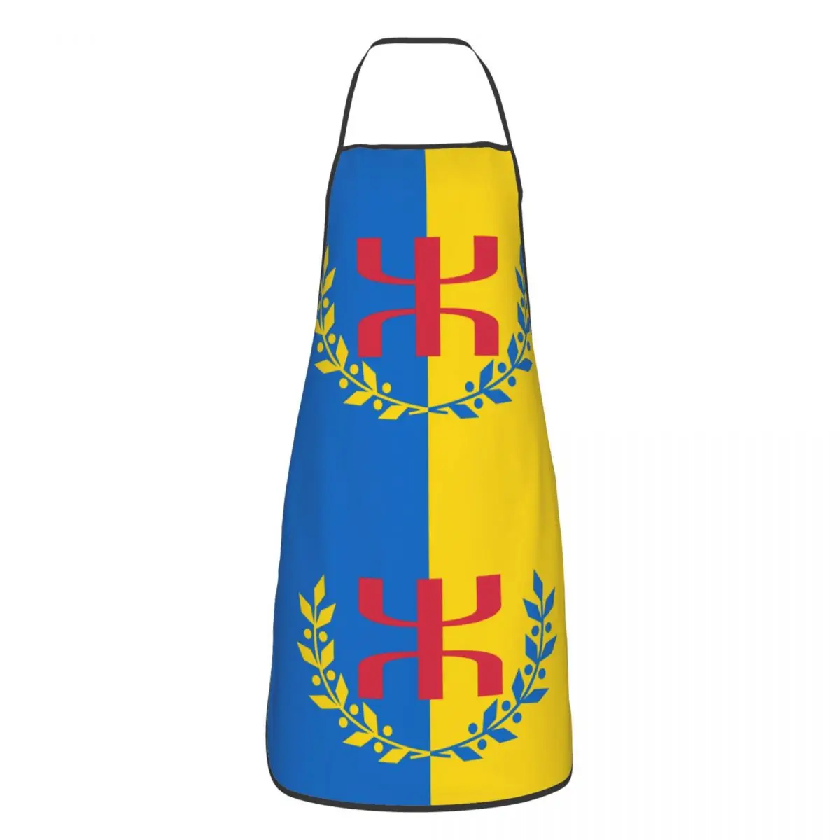 Unisex Amazigh Kabyle Flag Bib Apron Adult Women Men Chef Tablier Cuisine for Kitchen Cooking Berber Proud Painting