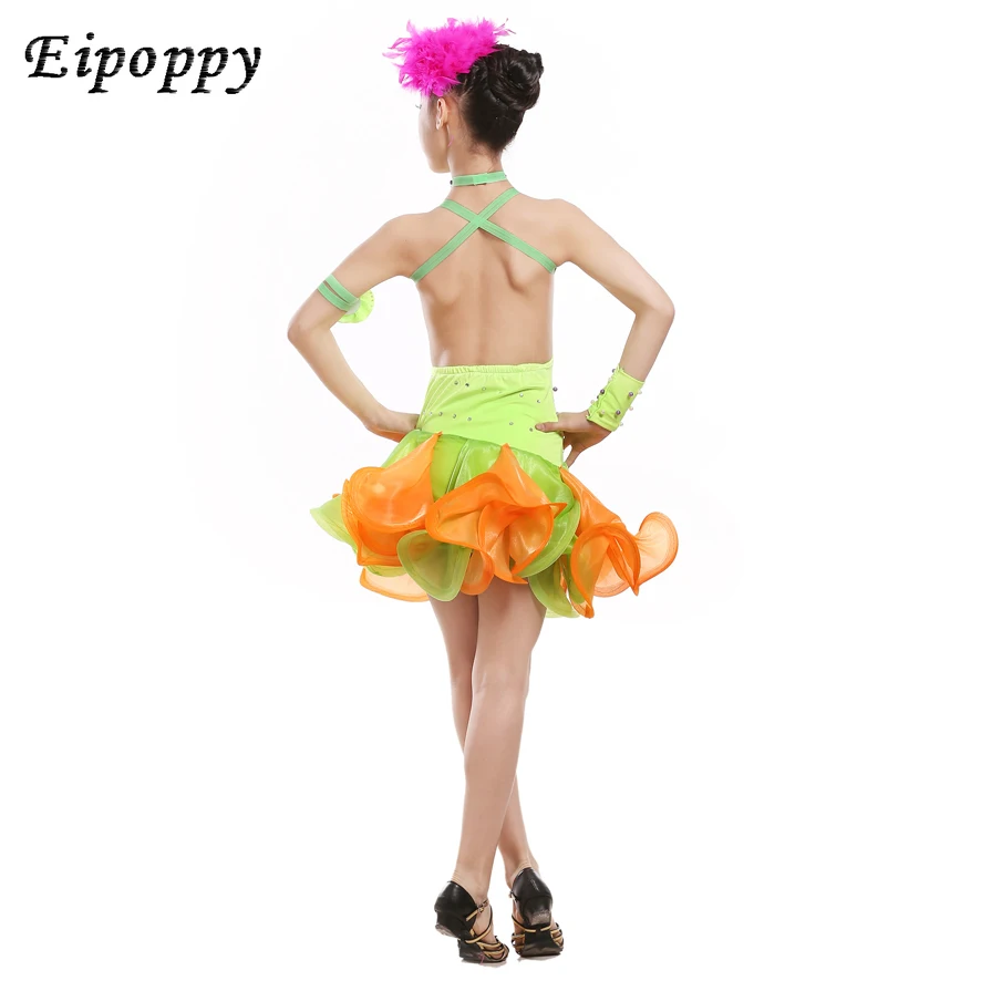 Kinder Latin Show Kinder kleidung Latin Dance Contest Kostüme Latin Röcke Kinder Tanz Rock neu