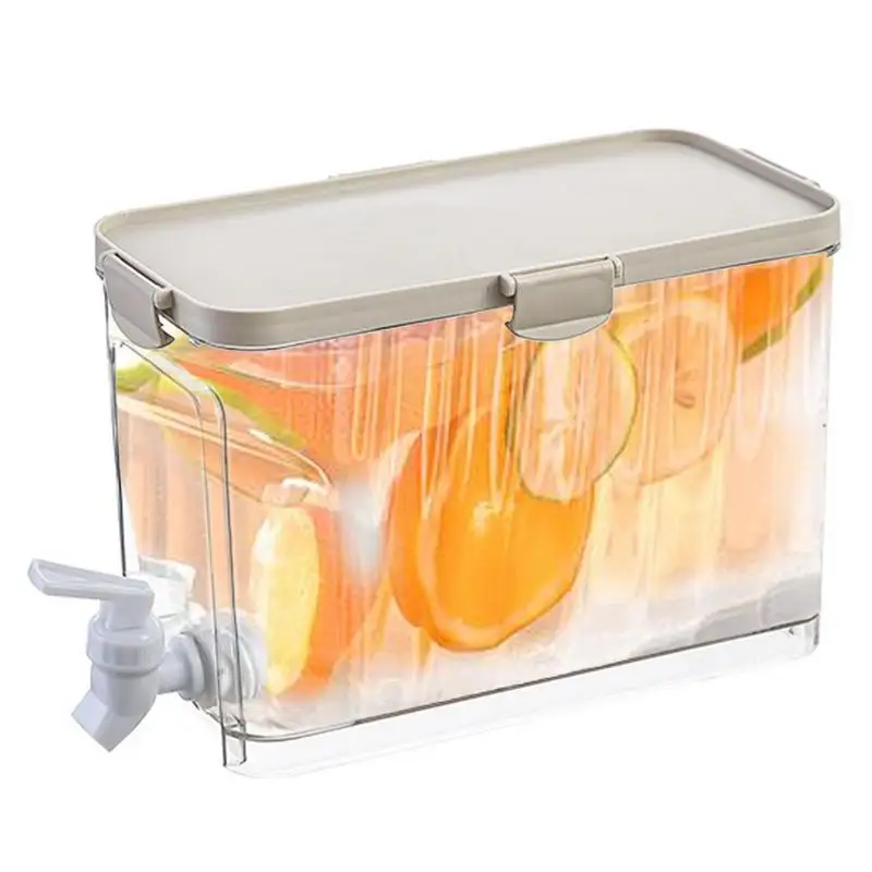 Distribuidor de bebidas transparente para geladeira Tanque de bebidas 3.9L Chaleira fria com torneira Balde de água fria Garrafa de limonada Verão