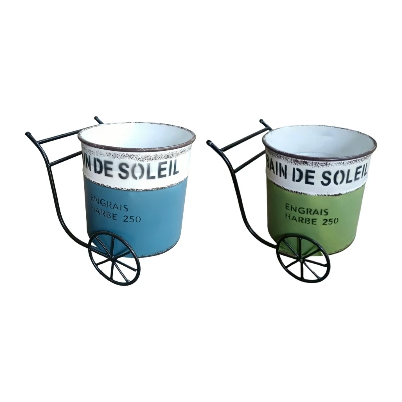 Eisenblech Eimer Retro Blumentopf Innenhof Vase Heimtextilien Garten Dekorieren Gartenbedarf Display 3XUF – Detail 1