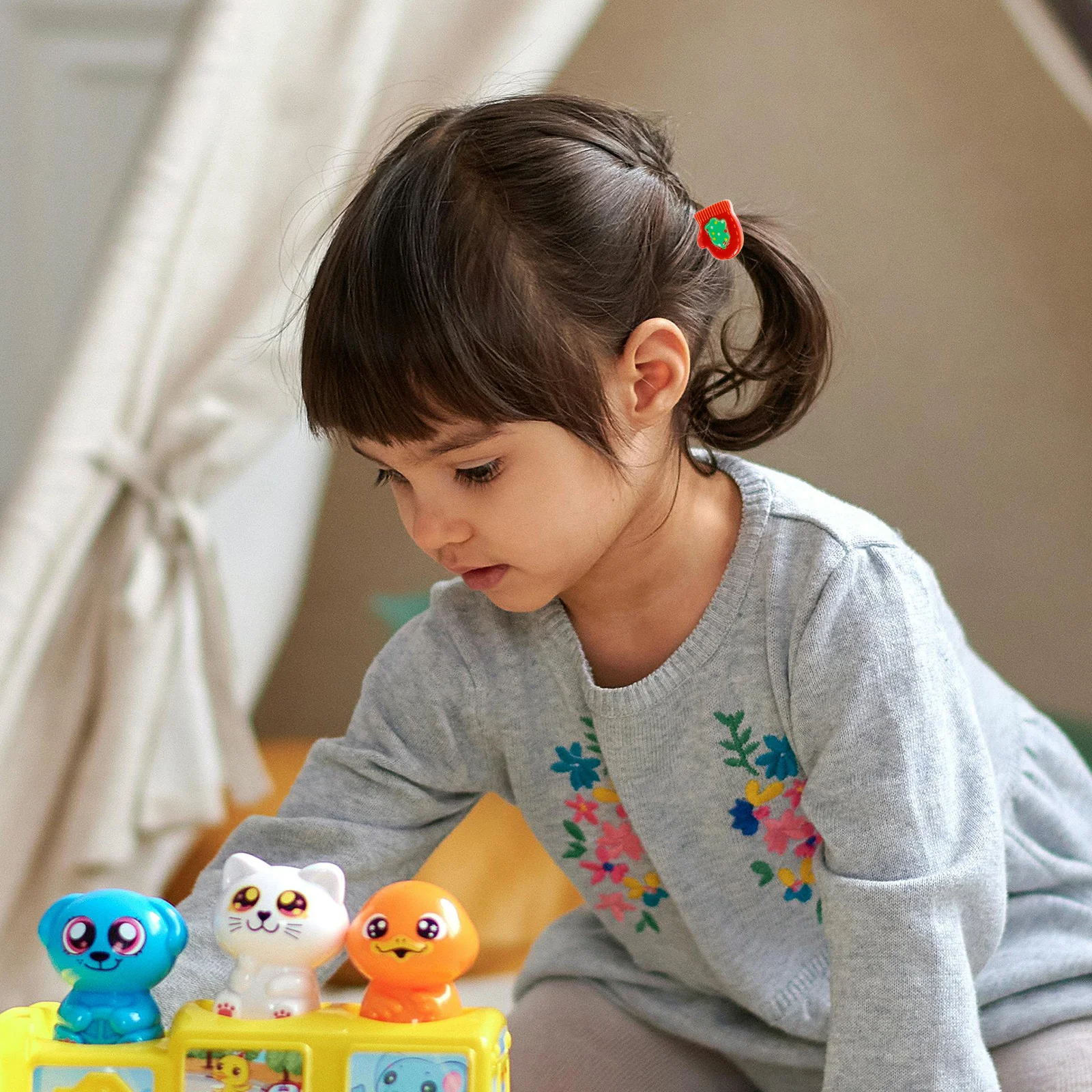 

20Pcs Kid's Hair Ties Christmas Elastic Ponytail Holders Resin Snowman Santa Bells Design Cute Scrunchie for Girls Women Holiday