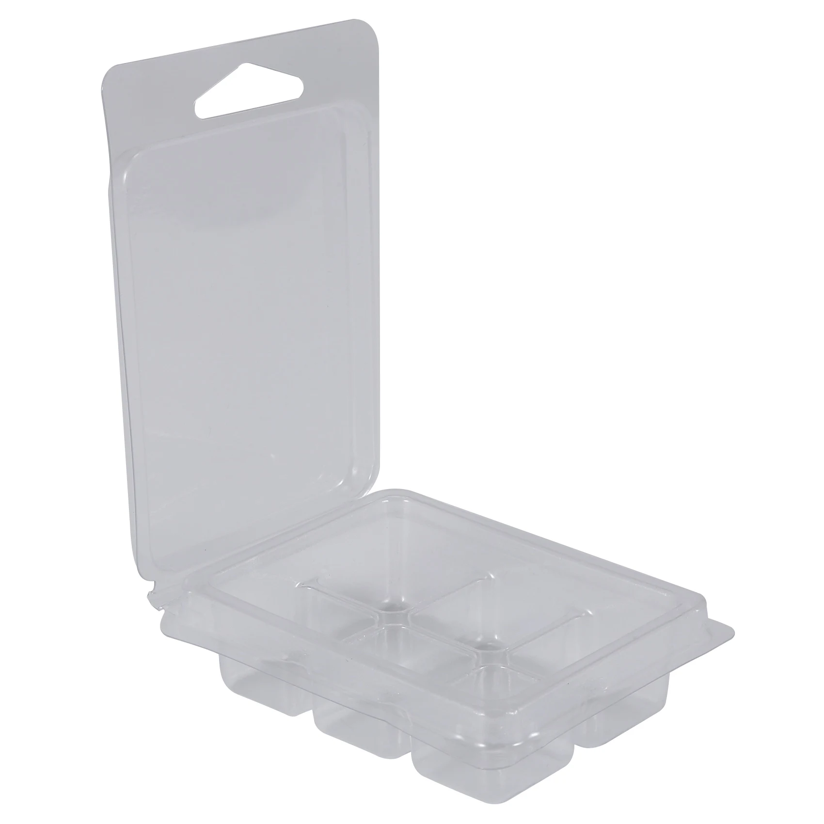 On sale 100 Packs Wax Melt Clamshells Molds Square, 6 Cavity Clear Plastic Cube Tray for Candle-Making & Soap