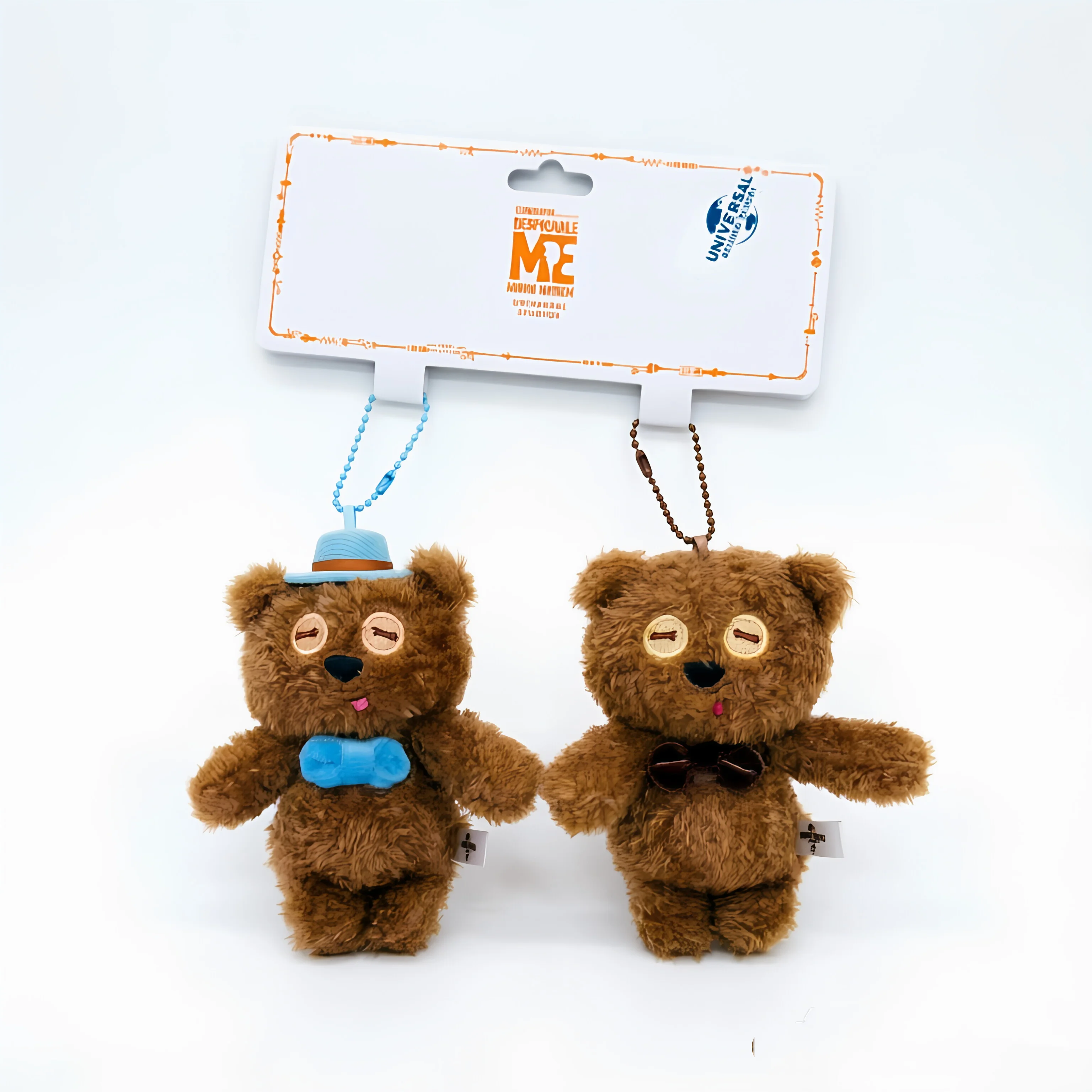 universal-beijing-resort-minions-bob-tim-bear-plush-doll-bag-pendant-cute-couple-keychain-set
