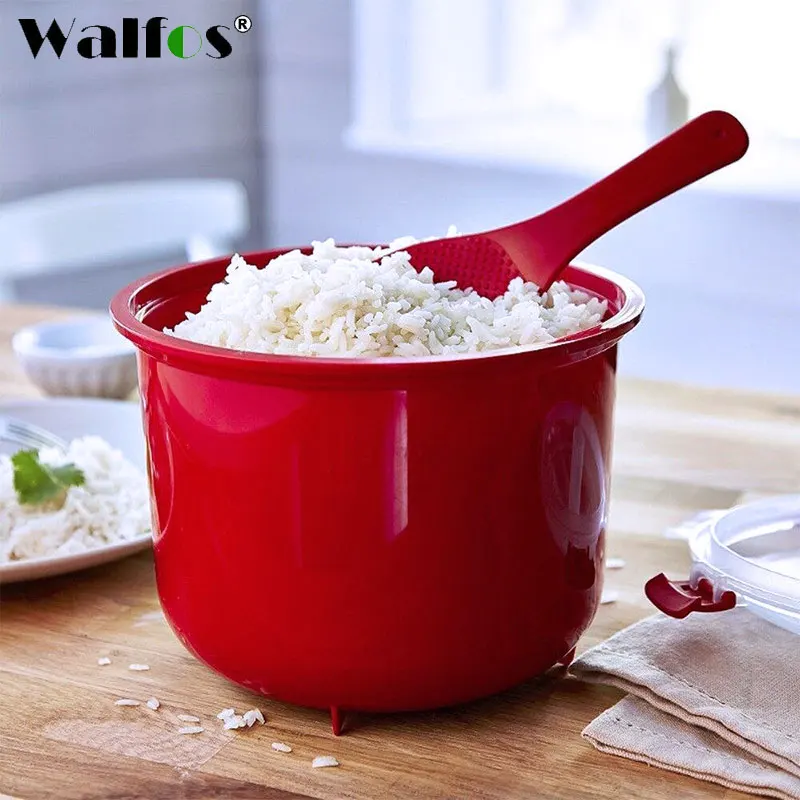 

Walfos 1Pcs 2.6L Food grades Microwave Steamer Meal Food Rice Cooker Cereal Dish kitchenware Kitchen Tool Accessories