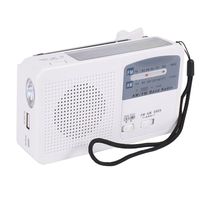 FULL-3X Emergency Radio With Solar And Hand Crank Self Powered, Battery USB Recharging FM/AM Radio