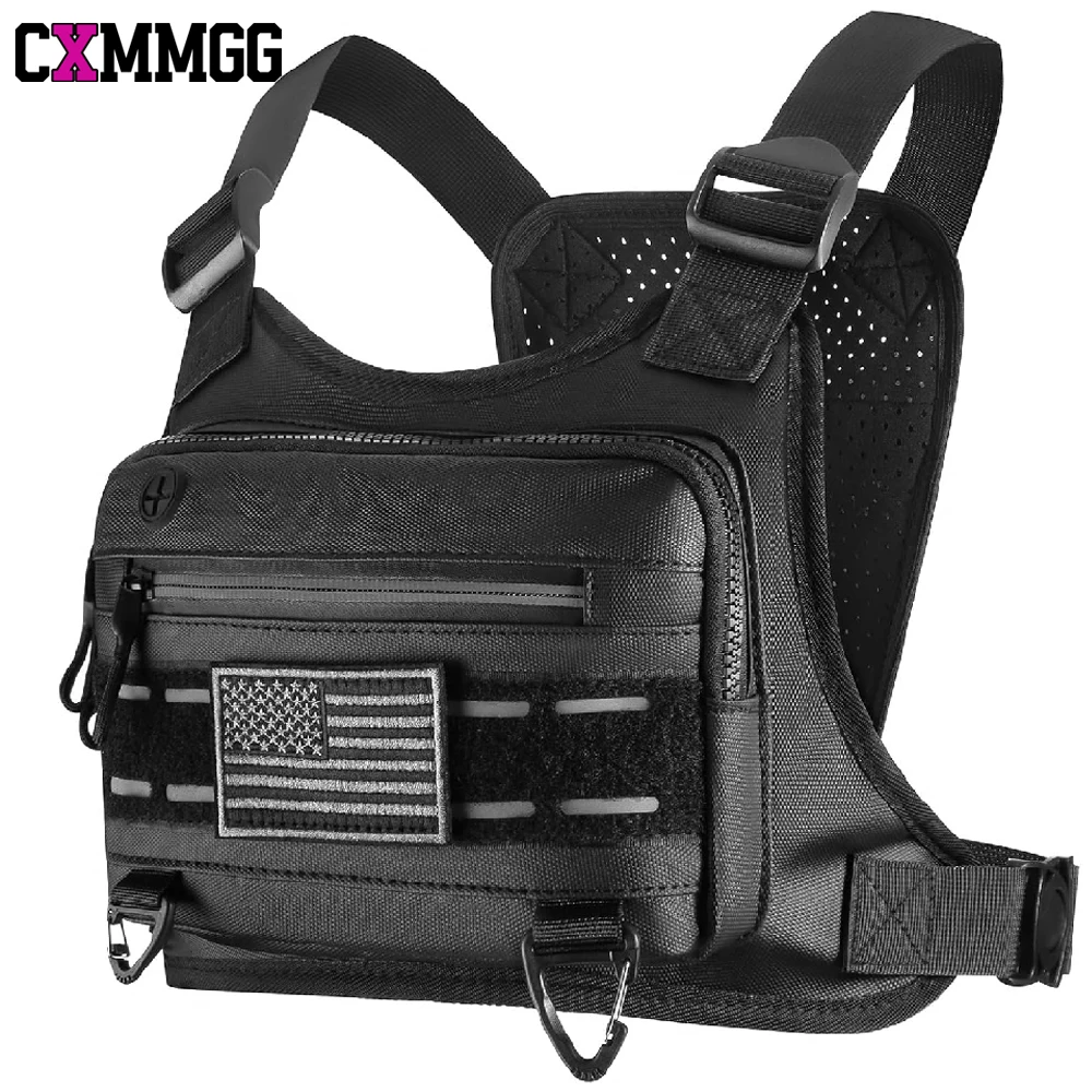 CXMMGG 1PCS Chest Bag For Men and Women Water Resistant Running Vest Tactical Chest Bag Pack for Sports Outdoor